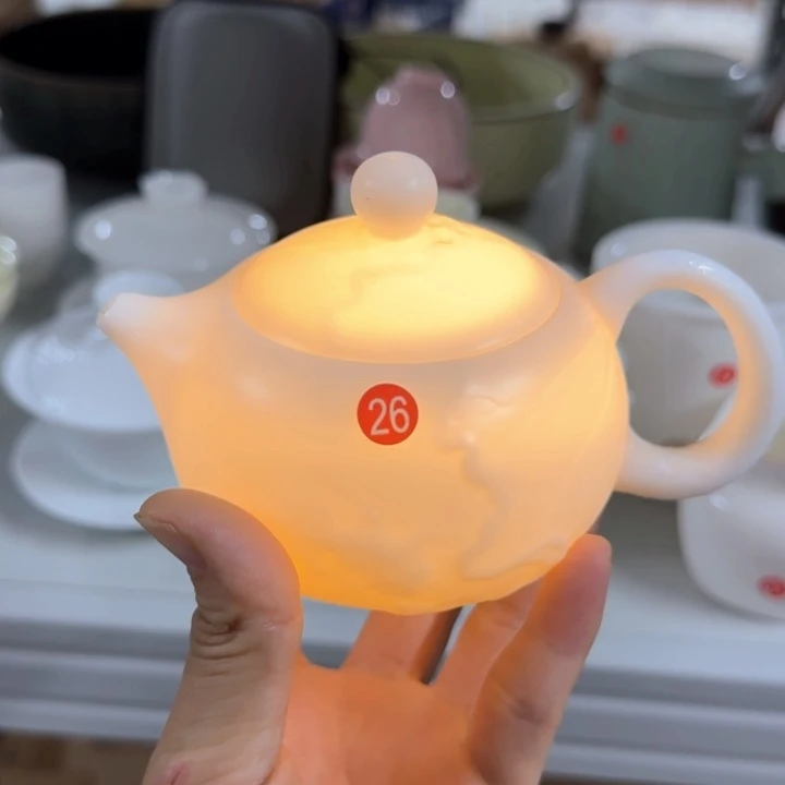 素烧羊脂玉泡茶壶26号