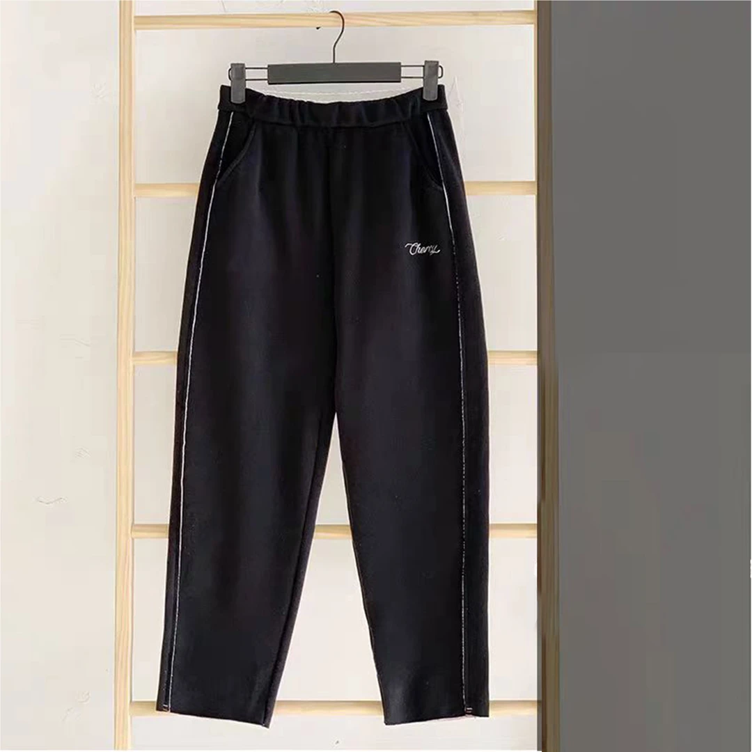 031毛呢加厚萝卜裤秋冬新款高腰慵懒风休闲长裤YH287