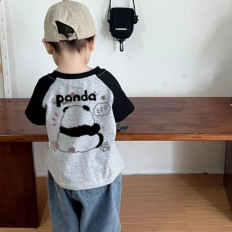 男童短袖t恤夏季2025新款儿童夏装男孩纯棉透气上衣帅气卡通体恤