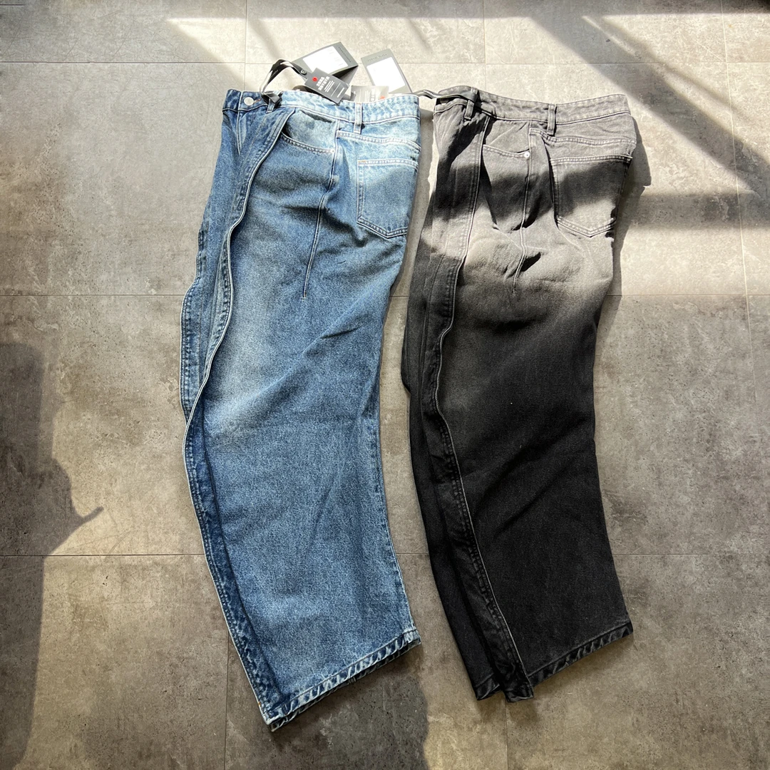 高街 300+！弯刀裤巴黎风萝卜裤时尚牛仔裤男女情侣超宽松阔腿裤潮