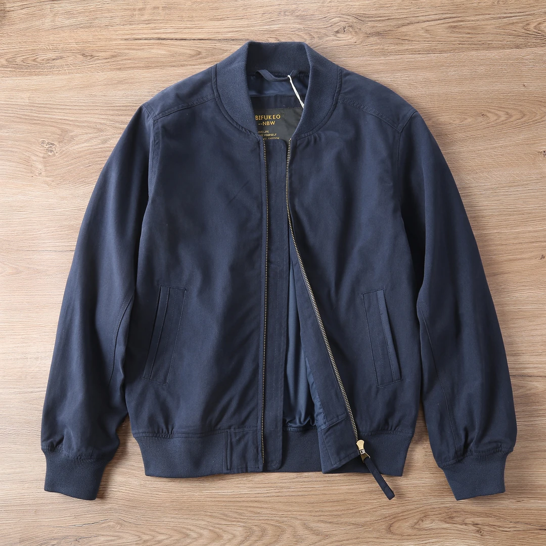 美式复古棒球服男秋冬款纯棉水洗做旧夹克外套男士休闲宽松上衣潮