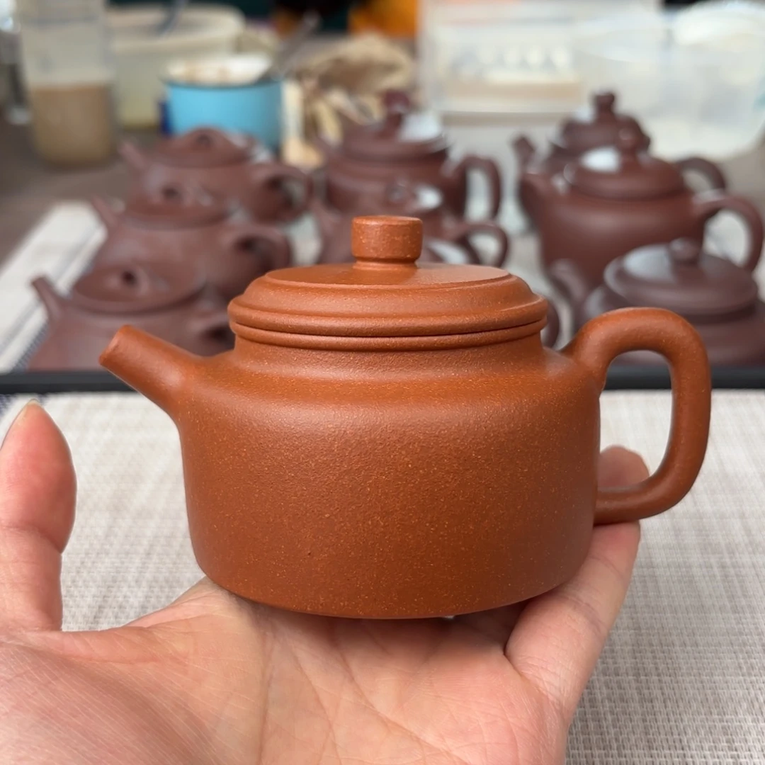 茶壶紫砂特价微瑕半手工红降坡德钟壶190cc