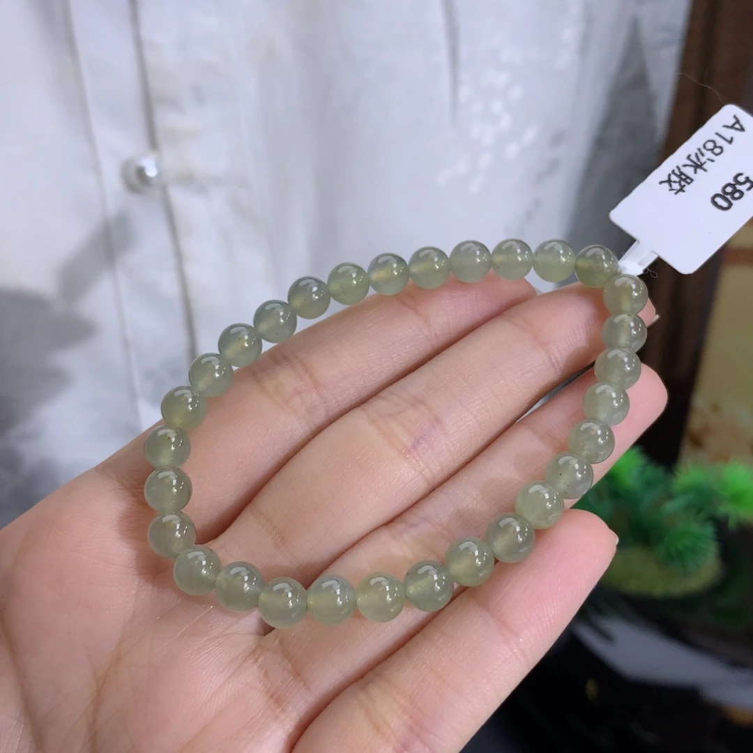 鲜****未镶嵌手串翡翠卡5.9冰黄翡