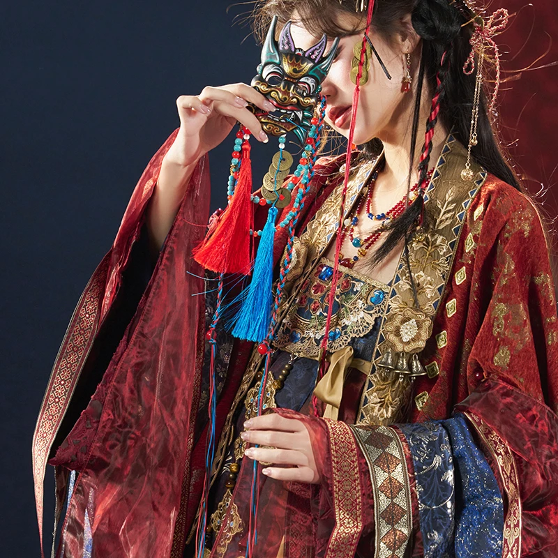 十三余小豆蔻儿[王母鬼宴-盗墓笔记联名]法门寺吊带裙唐制汉服女