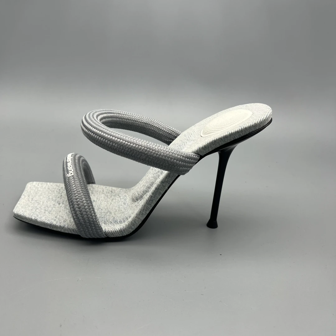 alexanderwang/亚历山大王 al024 灰色 二带细高跟女拖鞋