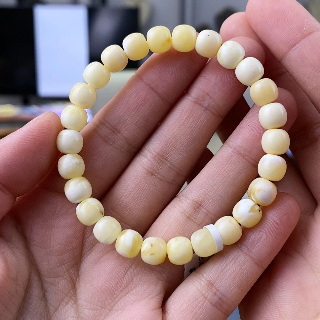 蜜蜡珠宝奇石未镶嵌?**E蜜蜡手串7.5mm