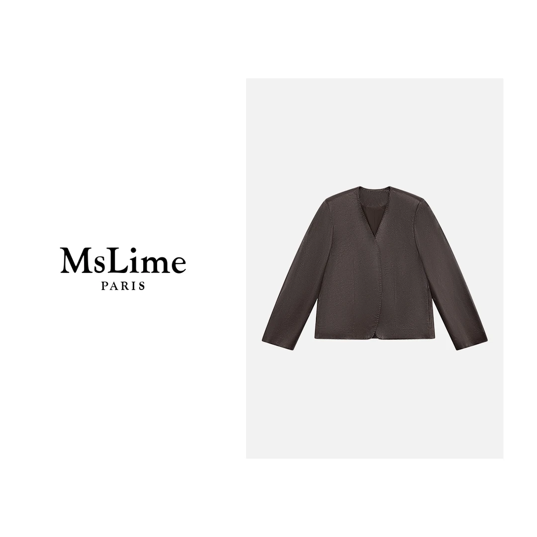 王嬛嬛MsLime25年新款【诺丁山】绵羊皮革皮衣 HD2A0936