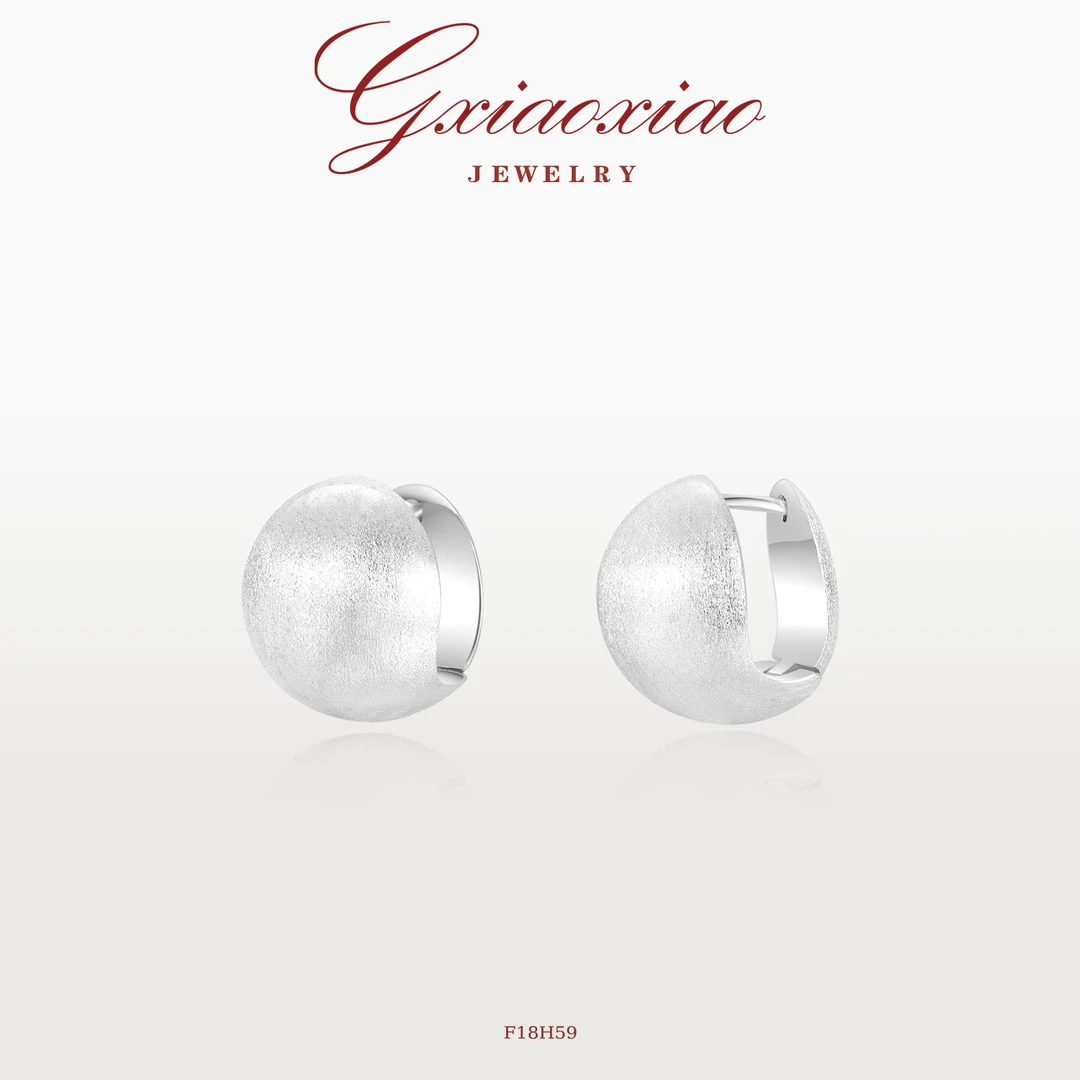 G XIAOXIAO简约百搭拉丝圆形冷淡风耳环小众 F18H59新年礼物