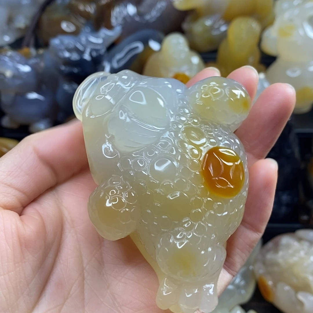 缘***分玛瑙/玉髓未镶嵌手把件