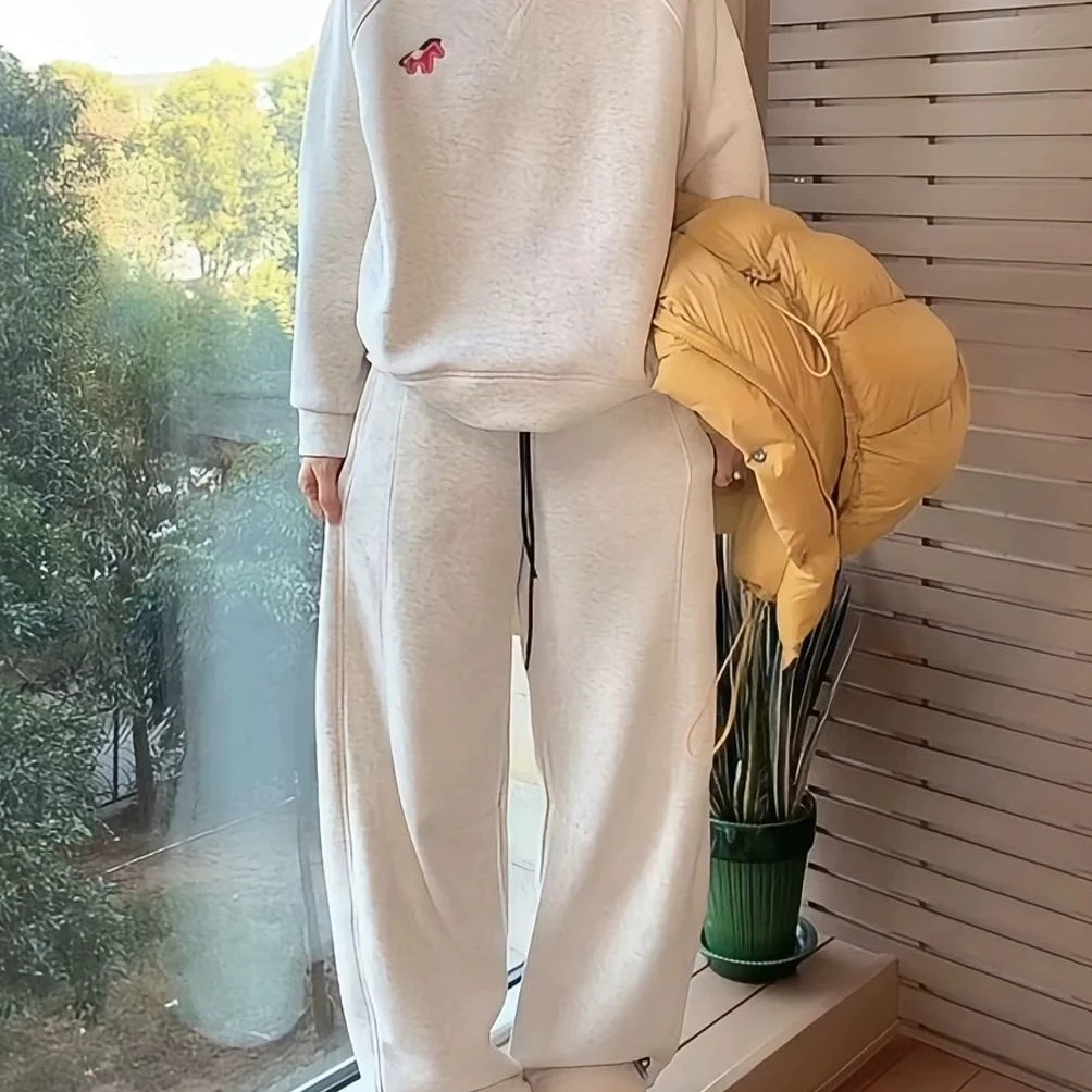 秋季中高腰透气极简风直筒高弹加厚休闲长裤 10800（DG）