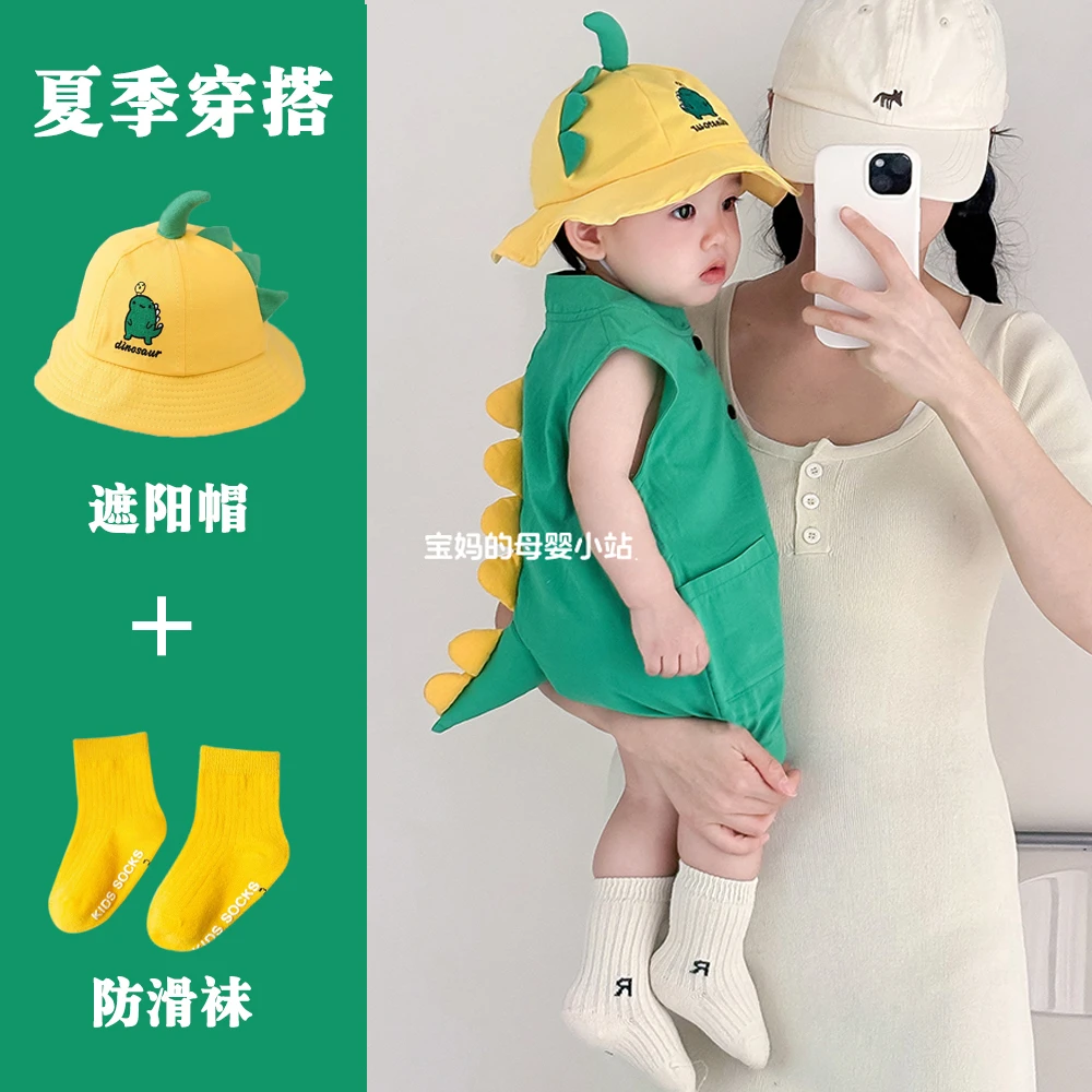 2025年宝宝连体衣夏季新款无袖婴儿衣服夏天薄款外出服开档爬爬服