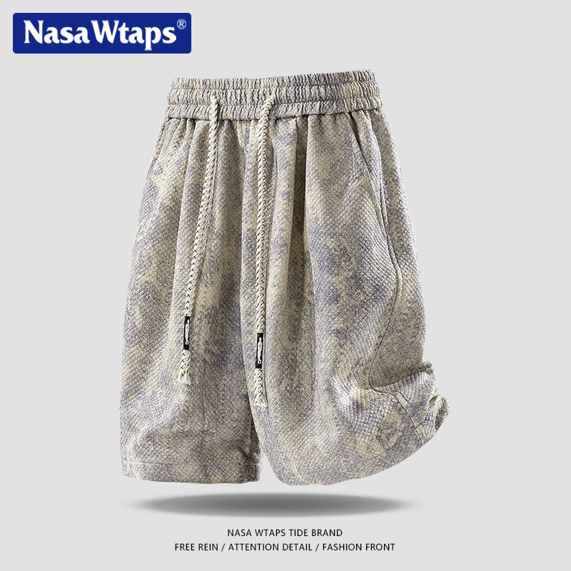 NASA WTAPS美式休闲短裤男款夏季新款痞帅直筒宽松阔腿运动五分裤