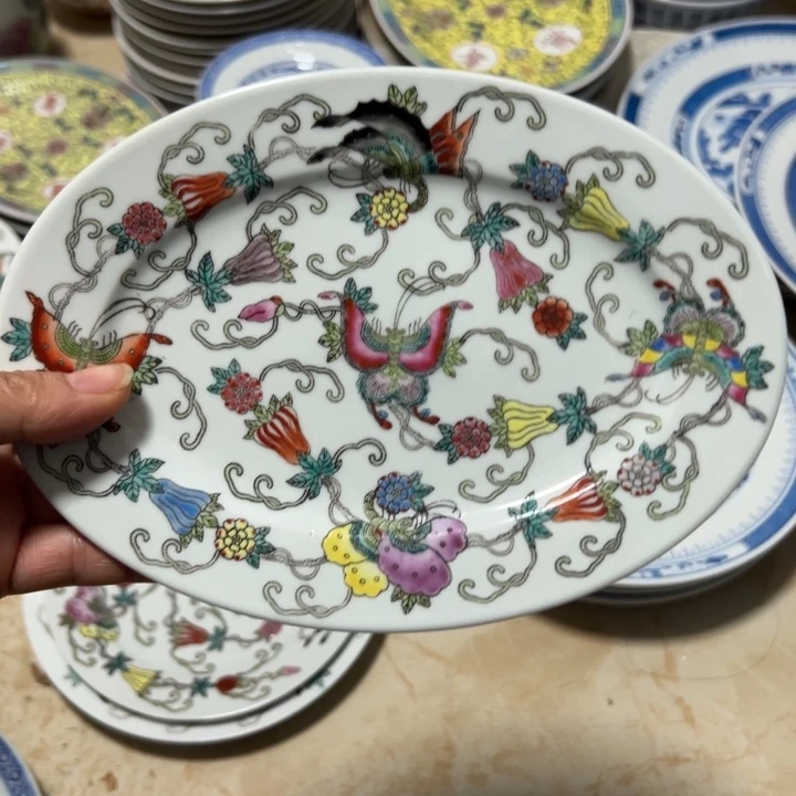 星***原盘子景德镇陶瓷粉彩盘