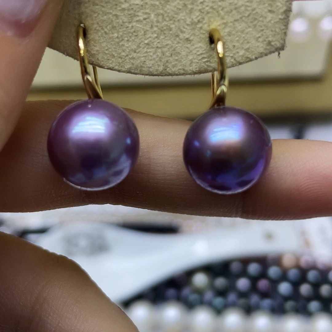 银S925镶嵌淡水珍珠耳饰