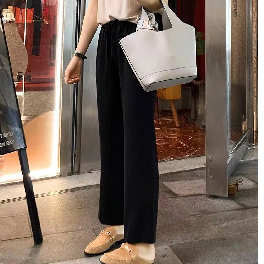 AMAZCOOL 经典抽绳款直筒三醋酸休闲裤257