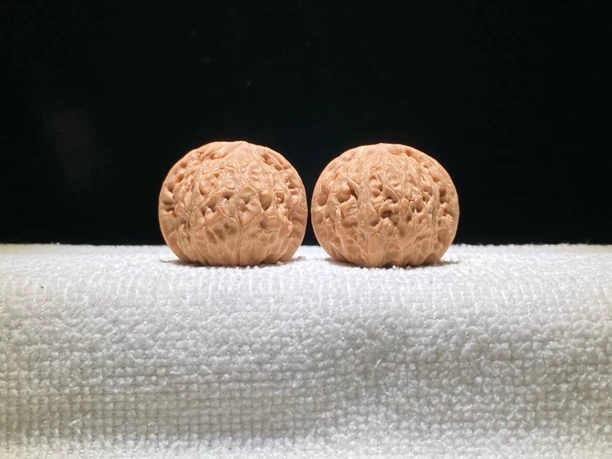 文玩核桃乾隆磨狮子头红皮山地果