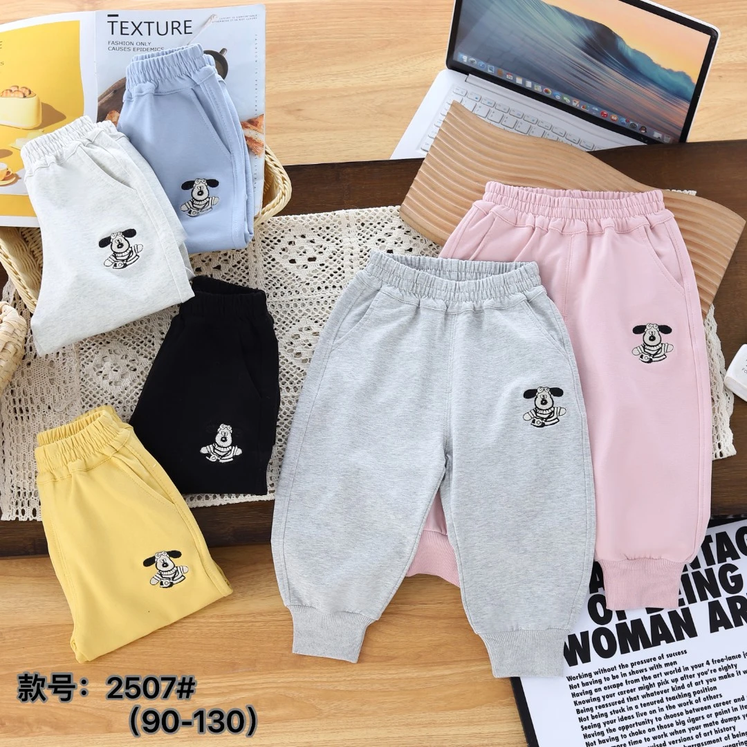 2507卡通休闲运动卫裤（白灰小狗）