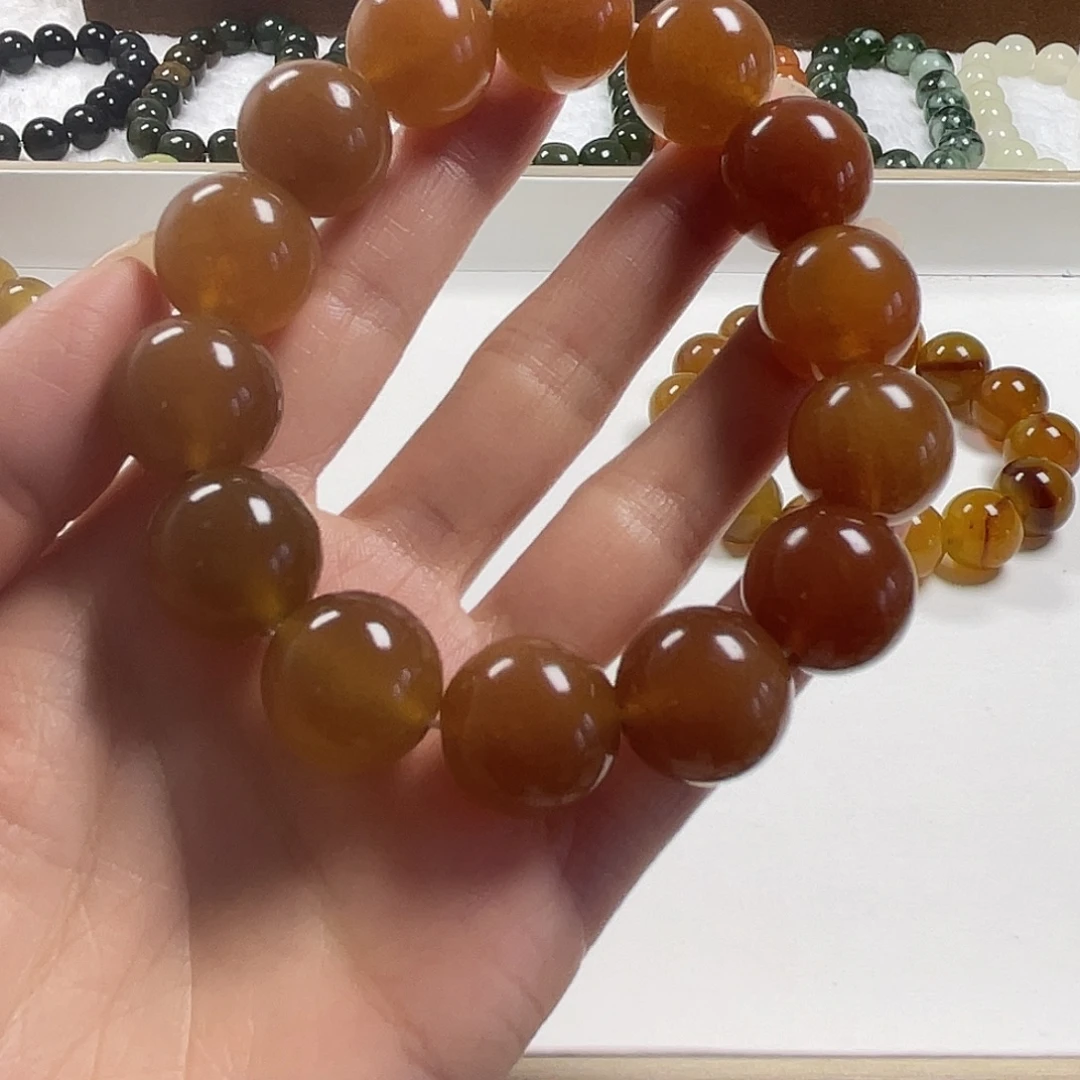 季***布蛇纹石玉未镶嵌手链