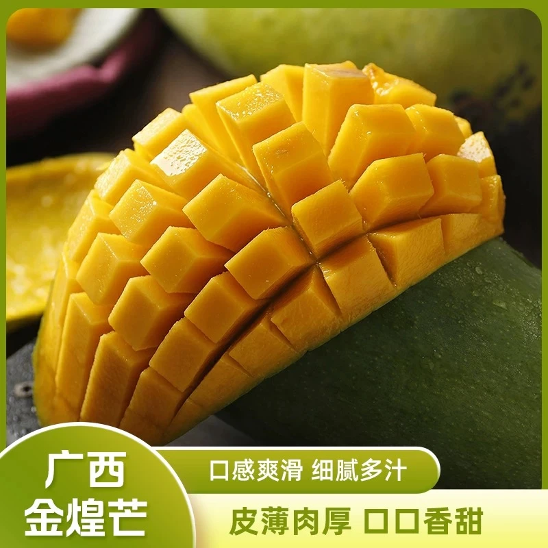 【佰汾优选】广西百色头茬金煌芒带箱9-9.5斤装 生果发货 放软食用