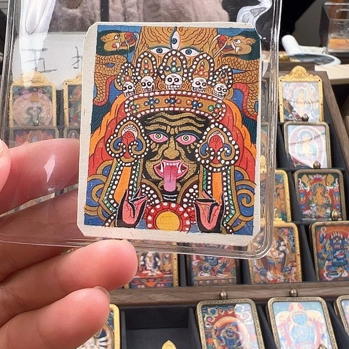 吊坠大****?纯手绘矿彩扎基拉姆唐卡