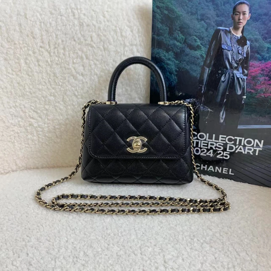 未使用 Chanel/香奈儿 壹臻/25p黑金cocohandle nano /11680244