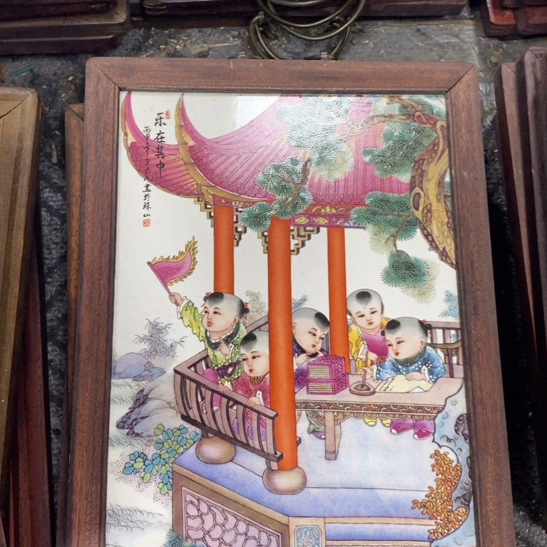 瓷片37*28*1景德镇瓷板画柴窑烧制