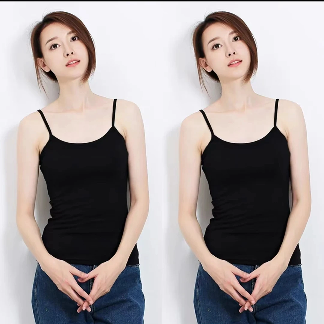 002黑色一字领细小吊带背心女夏季无胸垫美背内搭打底抹胸上衣