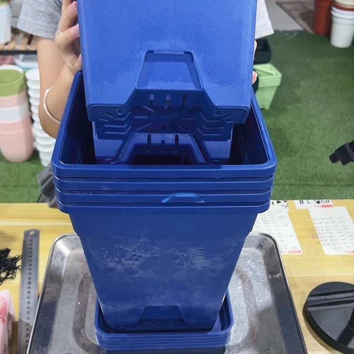 特价方盆口20高22蓝色带托5只