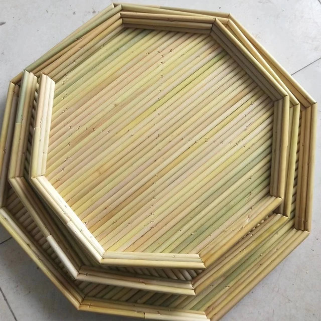 八角盘饺子帘盖帘高粱杆水饺托盘馒头盘手工八角簸箩餐厅果盘盖垫