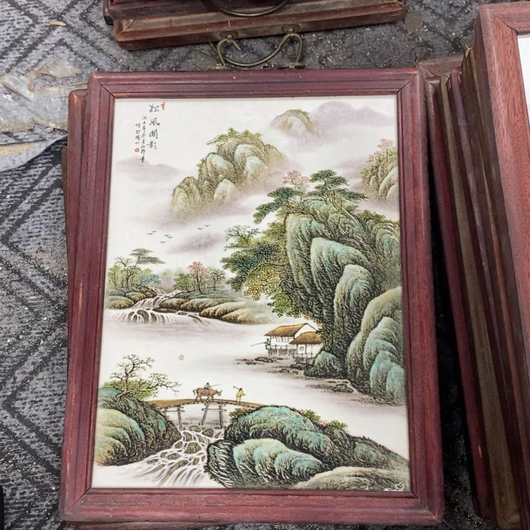 瓷片37*28 景德镇瓷板画柴窑烧制