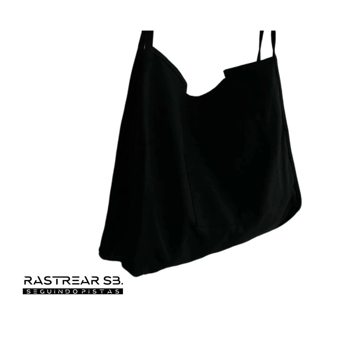 『RSSP』黑色帆布单肩包时尚百搭简约小众网红纯色休闲潮流