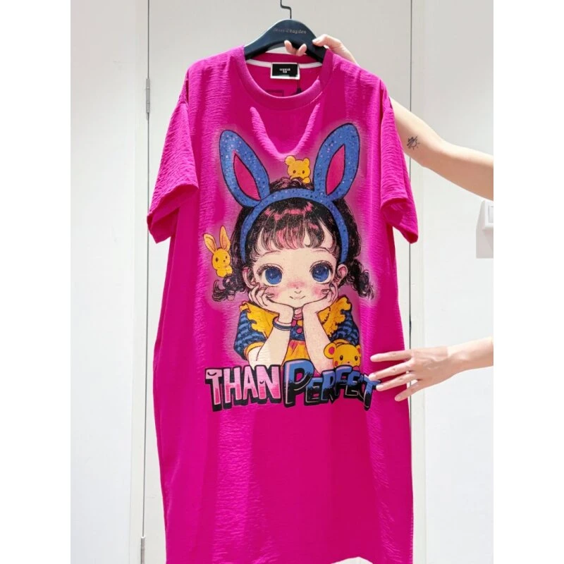 韩版字母少女圆领短袖睡衣女时尚家居服宽松可外穿SY241898