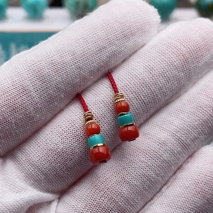 银S925镀金镶嵌绿松石配饰