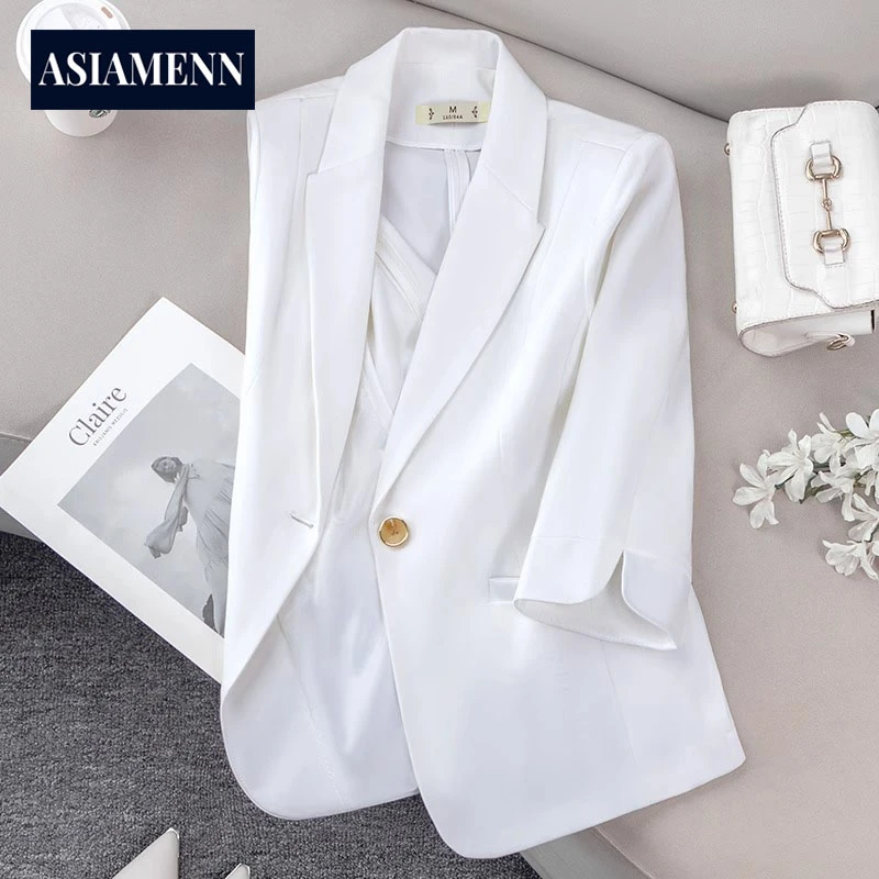 白色西装外套女士夏季2025新款气质休闲小个子高级感小西服上衣
