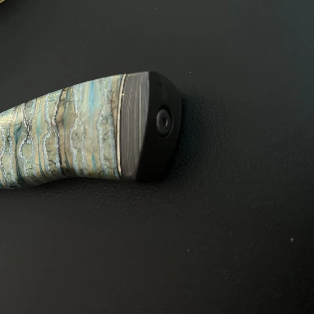 【锐掌】 大马士革S羽毛纹可拆卸手柄臼齿水果刀