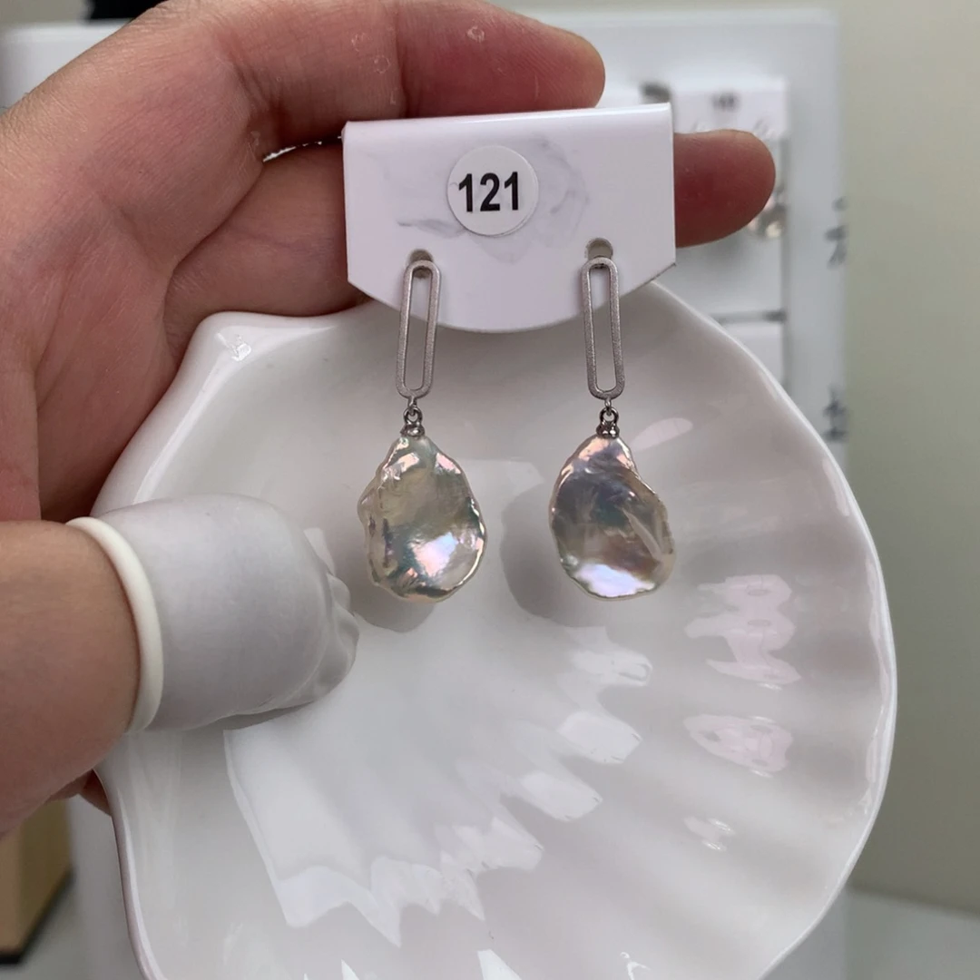 无非金属巴洛克花瓣耳饰➕S925银镶