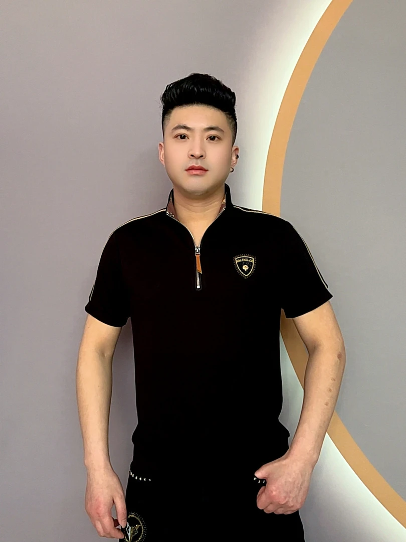 男士夏季潮流高品质轻奢时尚修身经典休闲帅气百搭短袖翻领气质