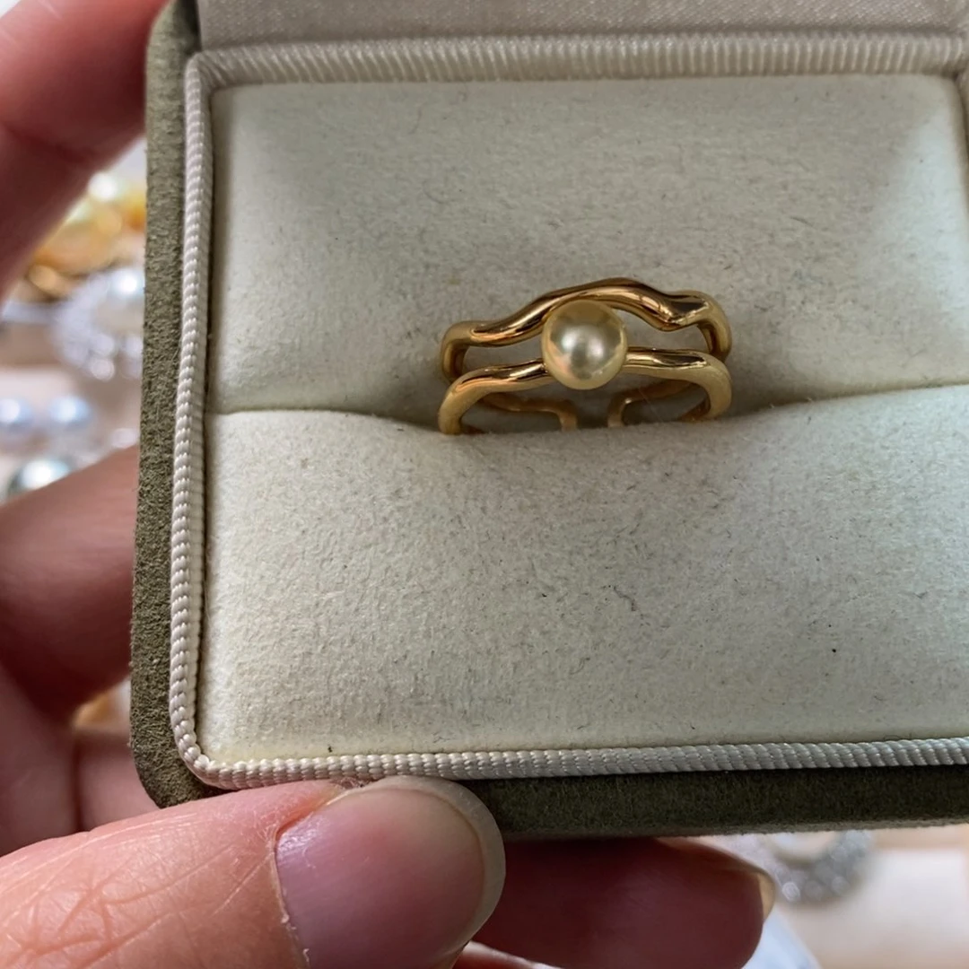 海水珍珠戒指银S925镶嵌