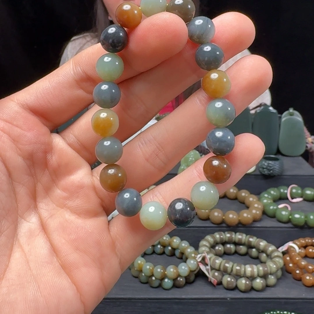 手链未镶嵌和田玉和田玉新疆楼兰卡10圆珠