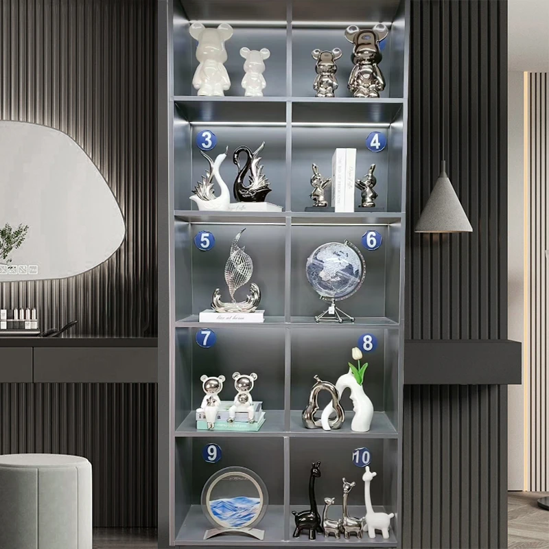 10格轻奢家居摆件电视柜酒柜展示柜简约高端大气陶瓷饰品乔迁礼品