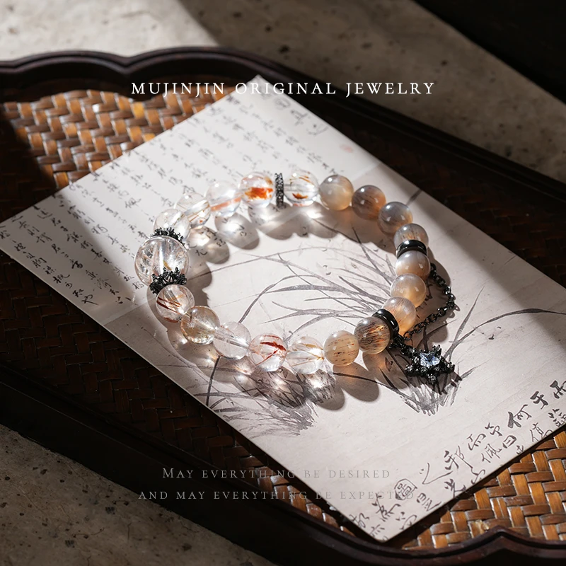 【木槿槿】天然单圈水晶手串女款原创设计款时尚手链串珠手饰NX2461