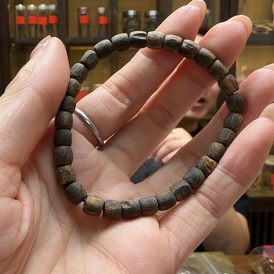 手串沉香19国香奇楠随形桶珠沉水单圈 4g+多样性发一串