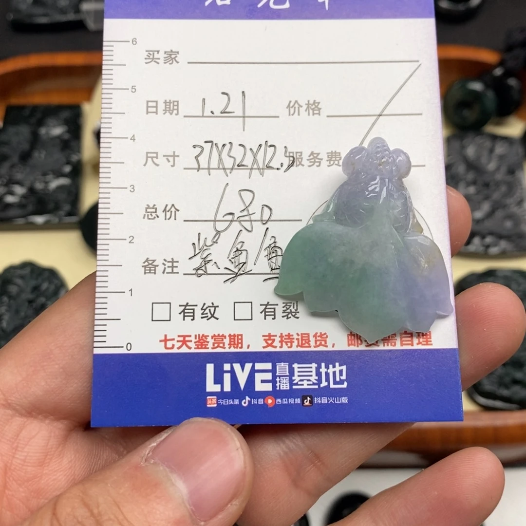 翡翠颈饰未镶嵌金鱼