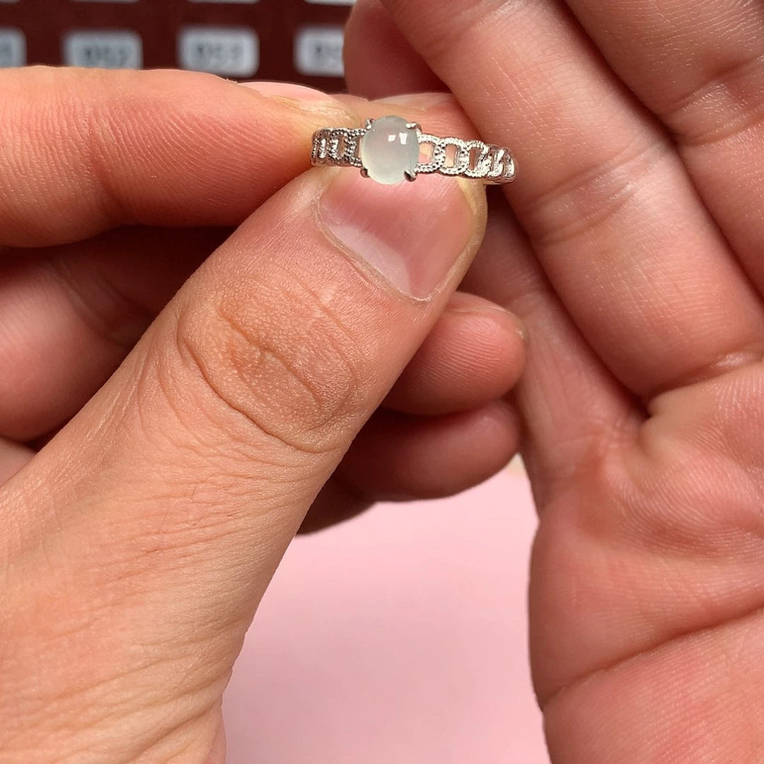 ****️翡翠银S925镶嵌戒指8