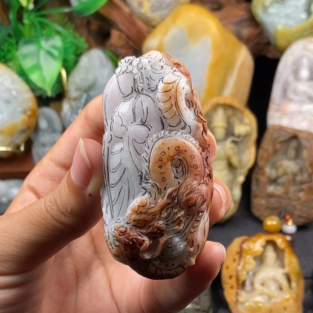 定制翡翠未镶嵌御龙观音