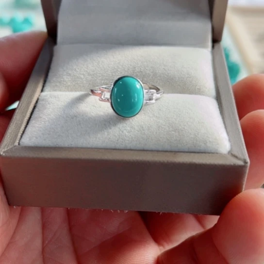 绿松石珠宝奇石银S925镶嵌