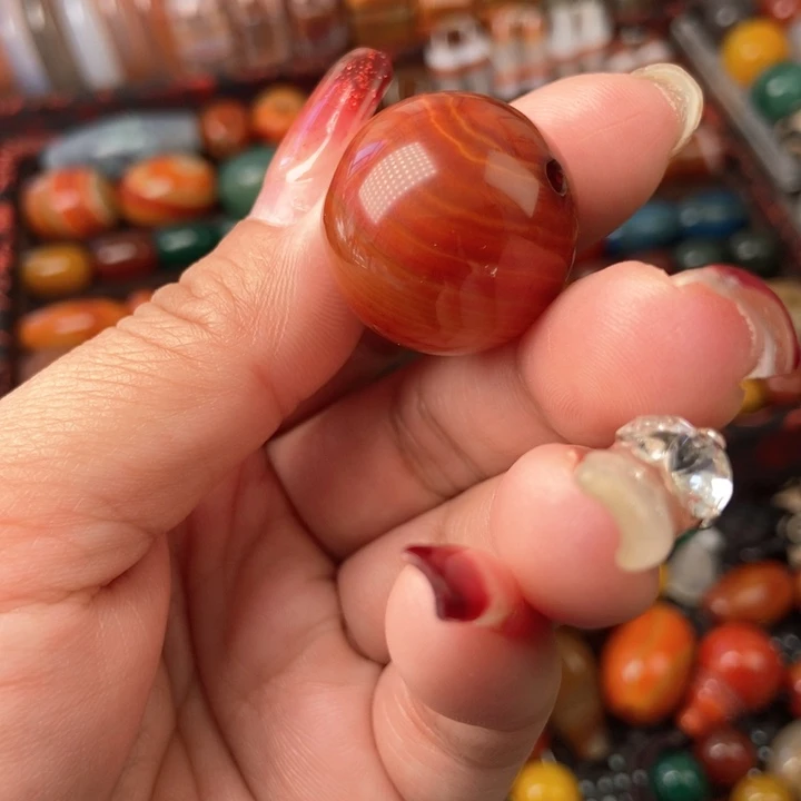 玛瑙/玉髓珠宝半成品未镶嵌缠丝圆珠23.5mm