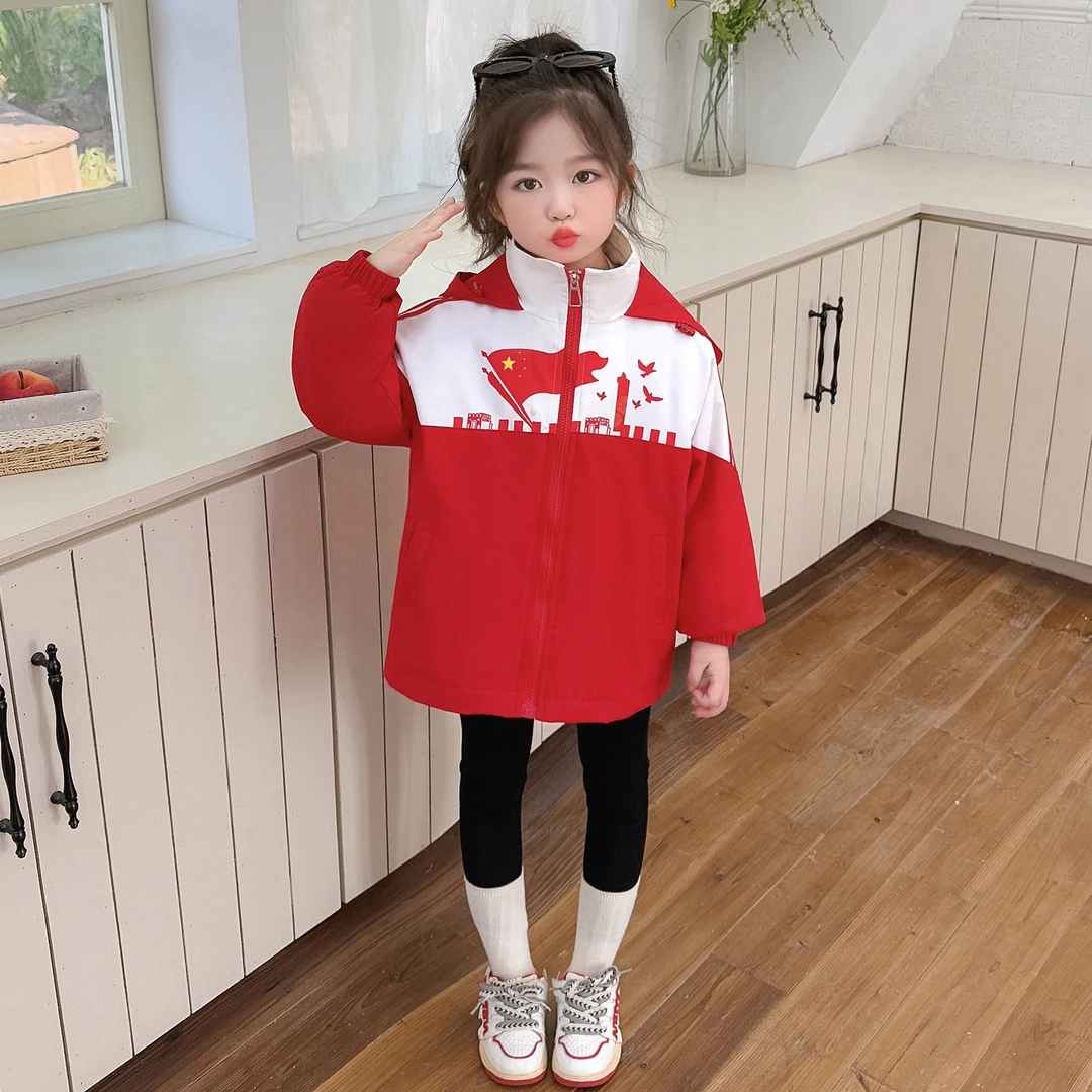 女童冲锋衣三合一春秋冬装2025新款儿童秋装女孩衣服洋气红色外套