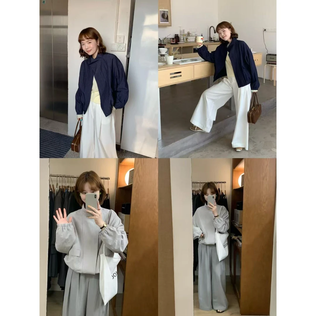 26968#抹茶#韩系简约休闲双口袋夹克外套（福利）