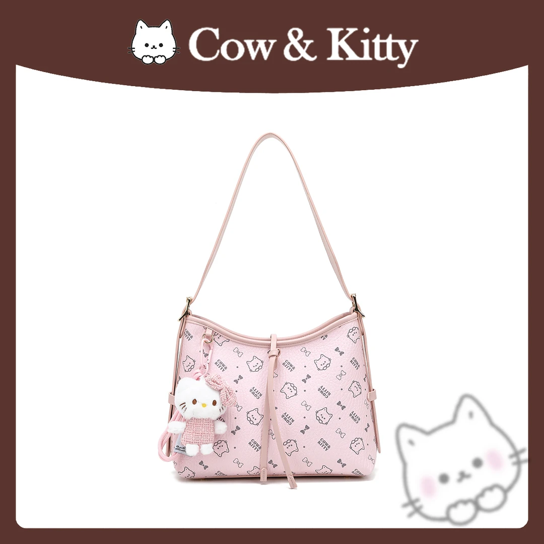 【刘叮当甄选】CowKitty/女士百搭大容量桶包手提单肩包8013粉